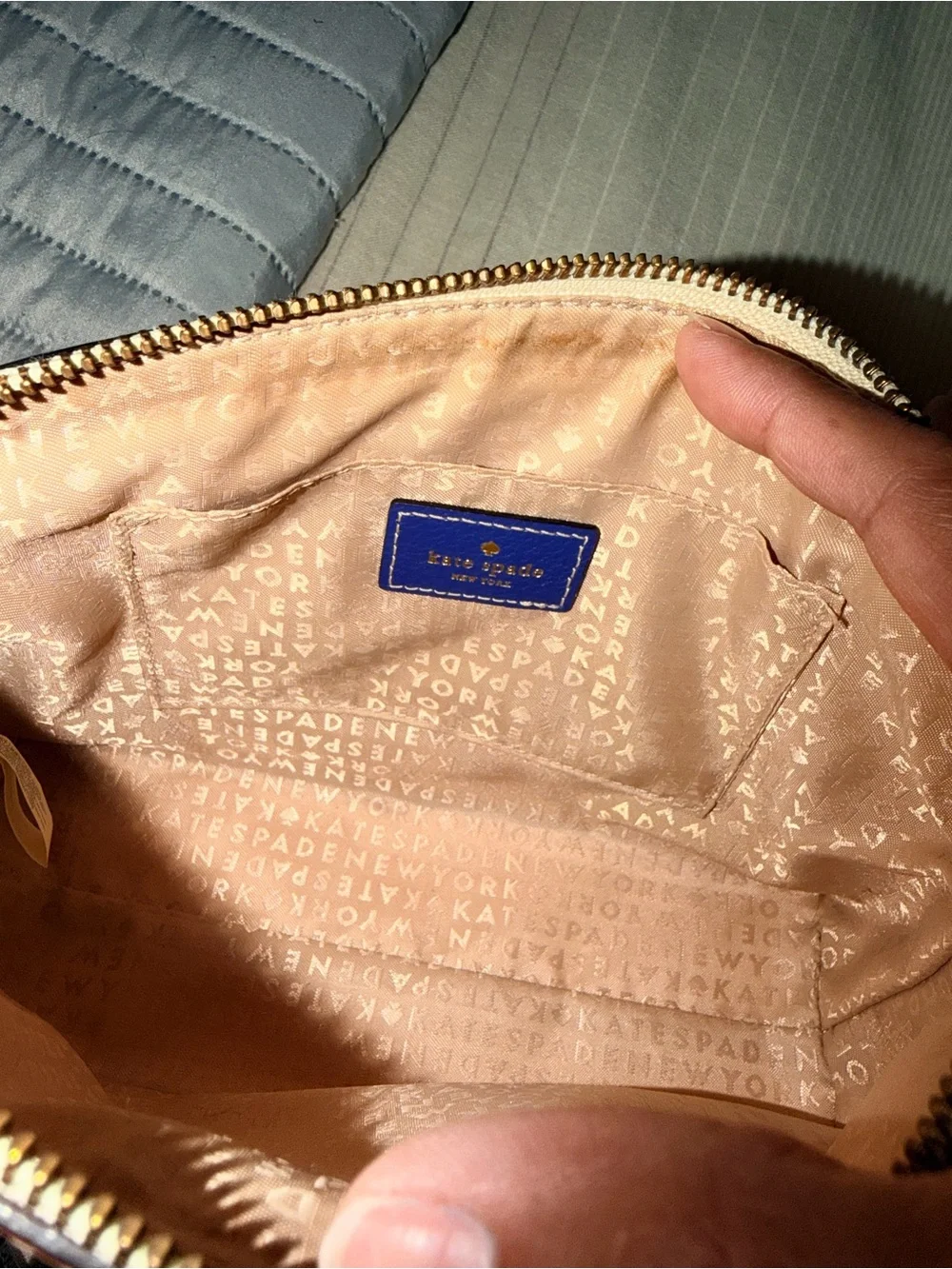 kate spade Two-Tone Cream and Blue Crossbody